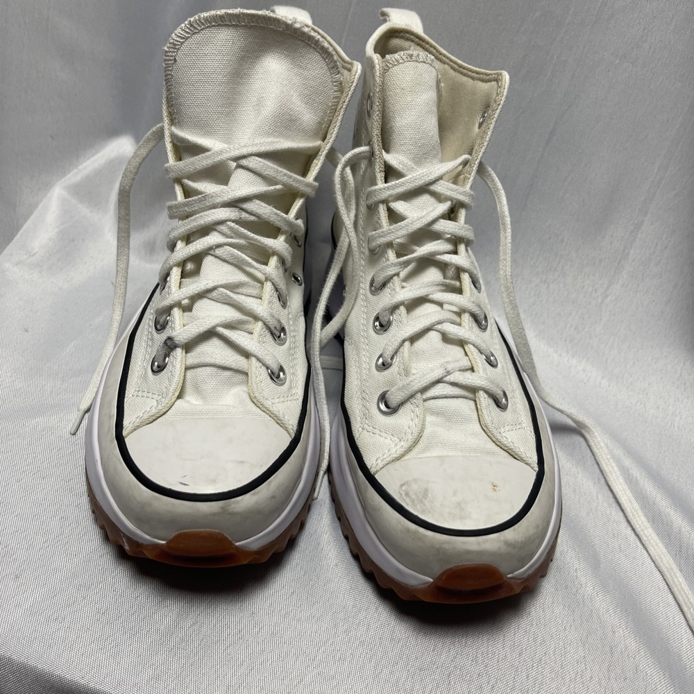 Converse Run Star Hike Hi Shoes Womens Size 10 Mens 8.5 White Platform 166799C